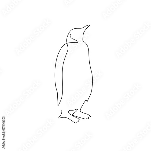 line art penguin