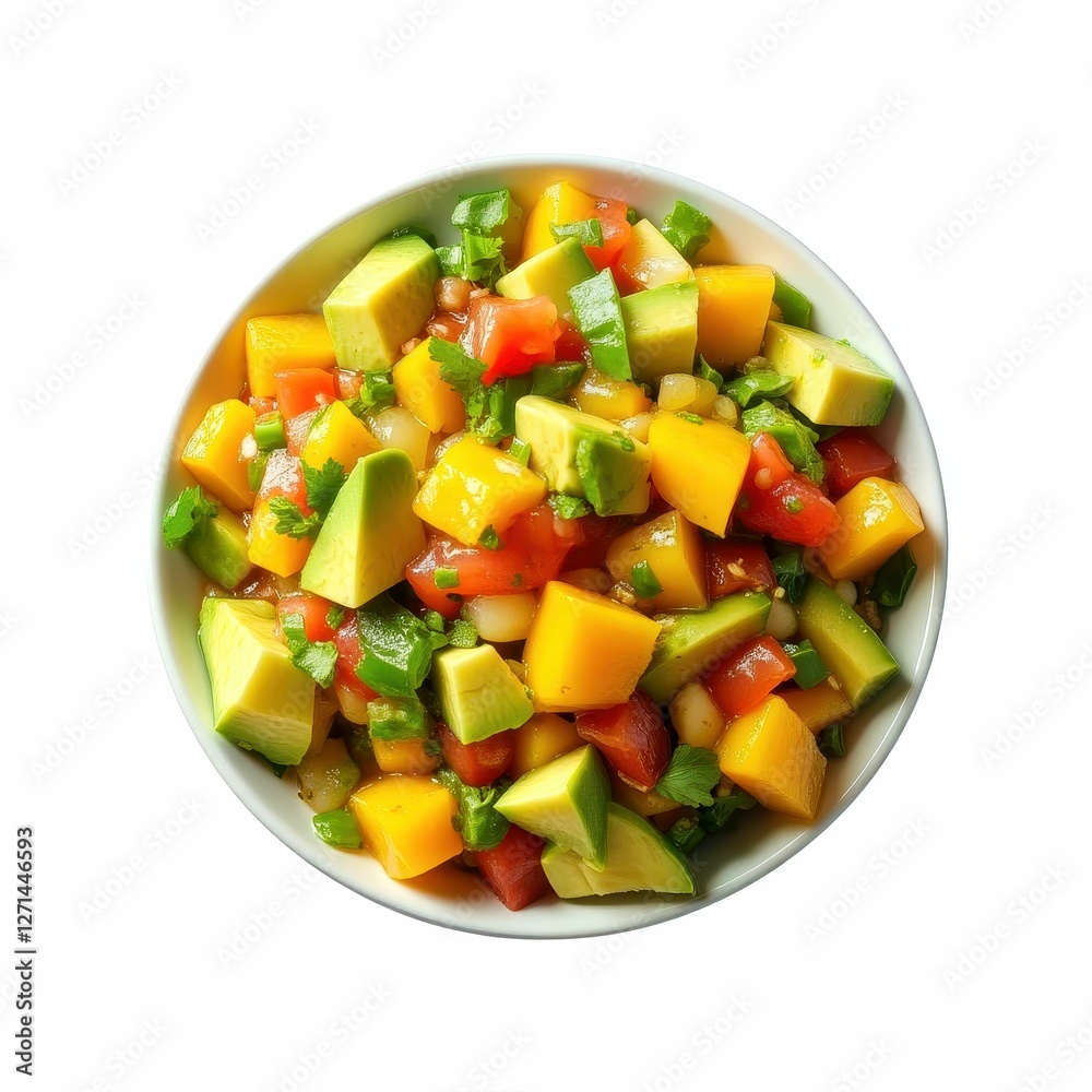 Fresh Mango Avocado Salsa Bowl Culinary Delight Featuring Vibrant Colors and Natural Ingredients Fresh Mango Avocado Salsa Bowl Culinary Delight Featuring Vibrant Colors and Natural Ingredients