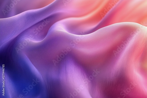 Colorful fabric waves flowing together in a beautiful pattern and blend of so...