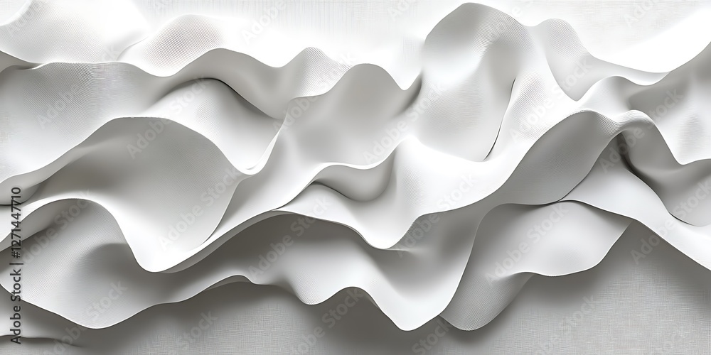 Fototapeta premium Abstract White Textured Waves