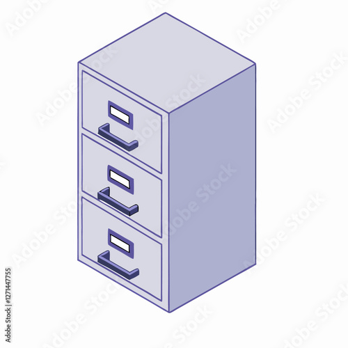 Archive drawer storage document icon Isometric of archive vector  illustration