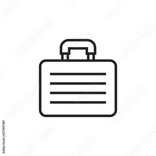 Suitcase Icon. Luggage Bag Icon. Travel Trip Flight Trolley Sign.
