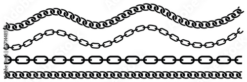  set of chains shape silhouette pattern, seamless repeatable isolated background. chain icon. eps 888.