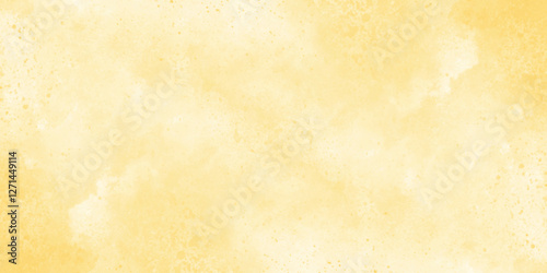 Abstract lemon yellow watercolor painted paper texture background. acrylic grunge texture, watercolor drawing on white background, yellow small splashes of paint on paper.