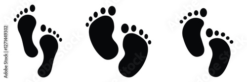 silhouette of baby feet icon over white background. vector illustration. Baby footprints icon isolated on white background. Baby feet sign. baby feet icon set. 8888.