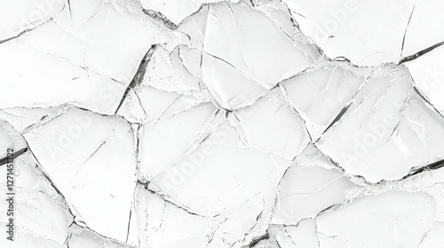 White Cracks Shattered Texture Fragmented Surface Background Design