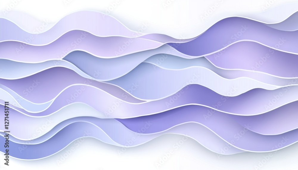 Fototapeta premium Pastel Lilac 3D Wave Texture Elegant Minimalist Background for Design, Presentation, Banner, Flyer