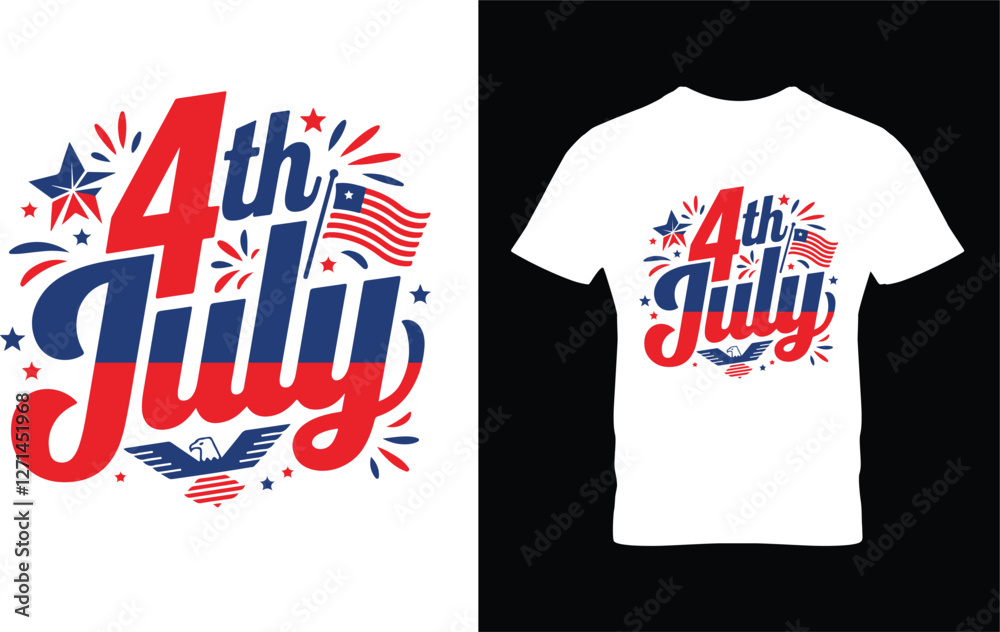 Happy 4th of July tshirt design 4th July USA independent day typography tshirt design