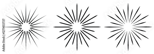 Radial circles design element. Expanding, converging circle lines from the center, epicenter.Radial, circular lines, spokes. Radiating lines, stripes. Concentric burst. flat style.