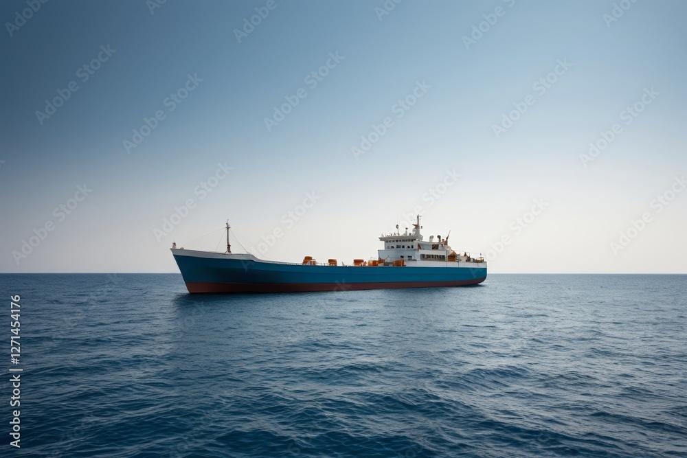 arafly looking boat in the middle of the ocean with a sky background arafly looking boat in the middle of the ocean with a sky background