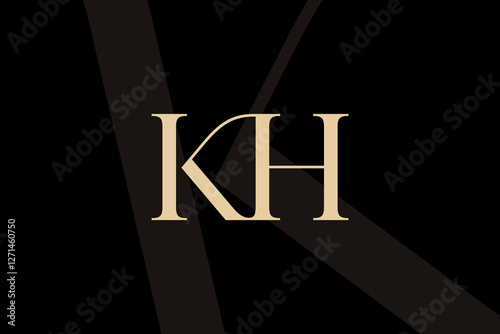 KH or HK letter logo icon design. Classic style luxury initials monogram. photo