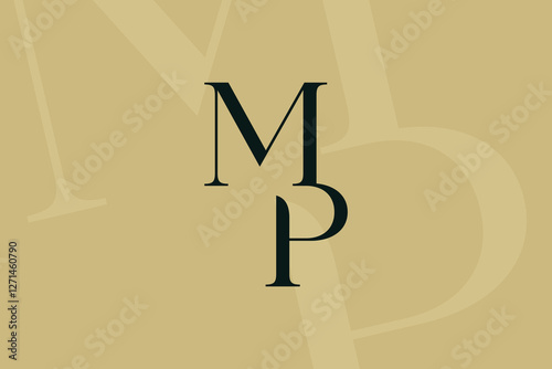 MP or PM letter logo icon design. Classic style luxury initials monogram.