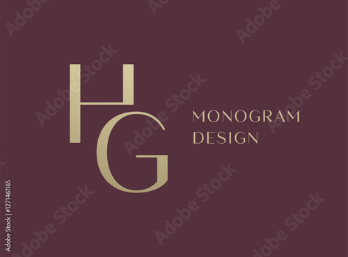 HG letter logo icon design. Classic style luxury initials monogram.