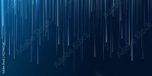 Abstract Blue Digital Rain Background Image