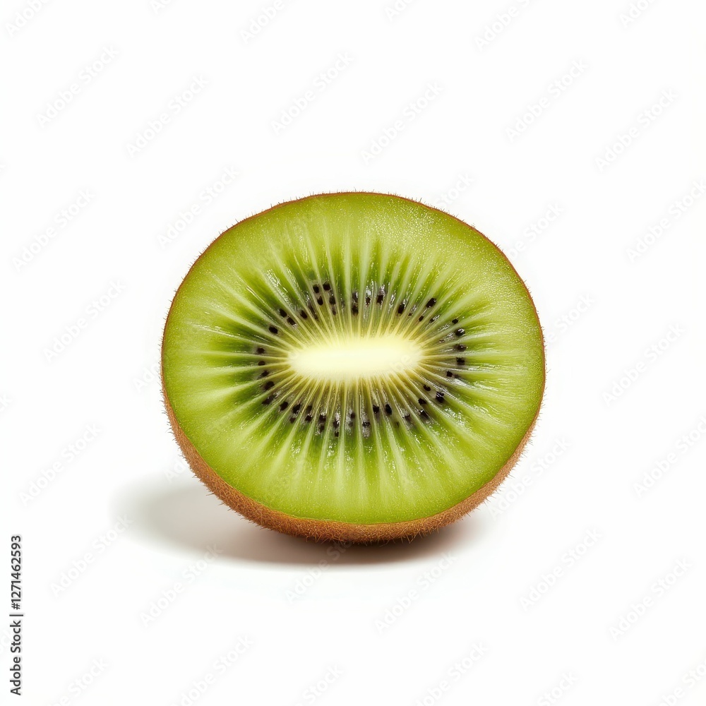 Fresh Kiwi Fruit Slice on a White Background Exotic Refreshment Culinary Still Life Delicious Fresh Kiwi Fruit Slice on a White Background Exotic Refreshment Culinary Still Life Delicious