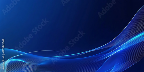 Abstract Blue Wave Background Design for Technology