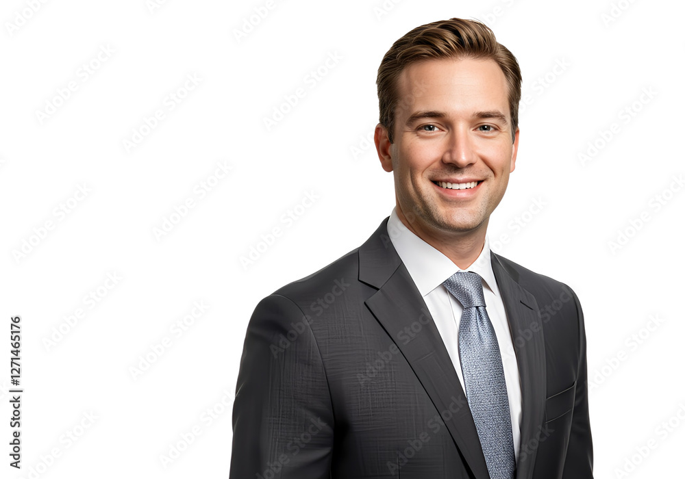 Stylish young man in suit and tie, isolated Stylish young man in suit and tie, isolated