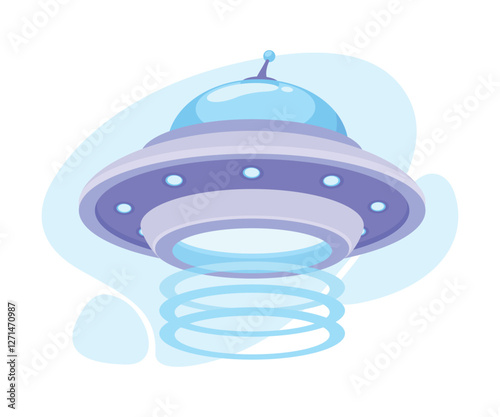 Extraterrestrial Alien Spaceship and Ufo Shuttle Vector Illustration