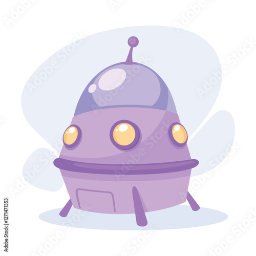 Extraterrestrial Alien Spaceship and Ufo Shuttle Vector Illustration