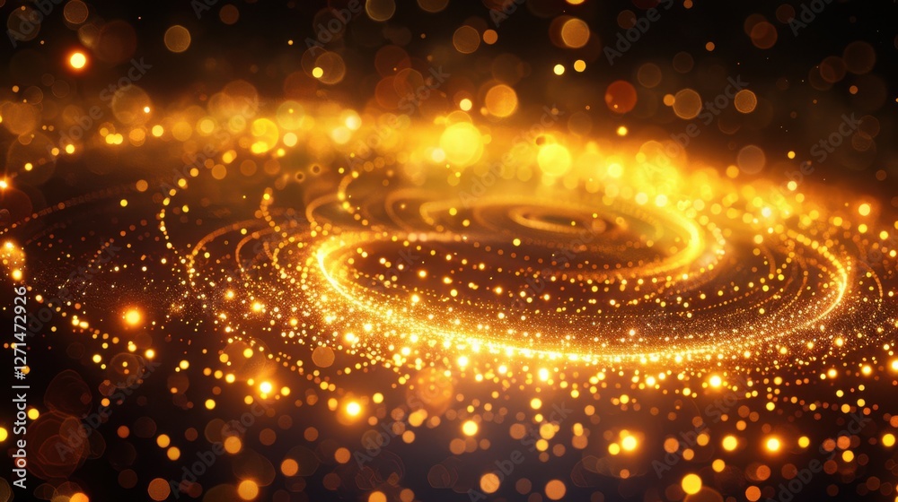 Obraz premium Abstract golden circle effect with a radiant glow and a sophisticated, luxurious atmosphere