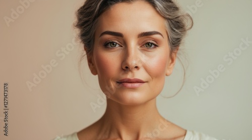 Face portrait of a 40 years old beautiful woman
