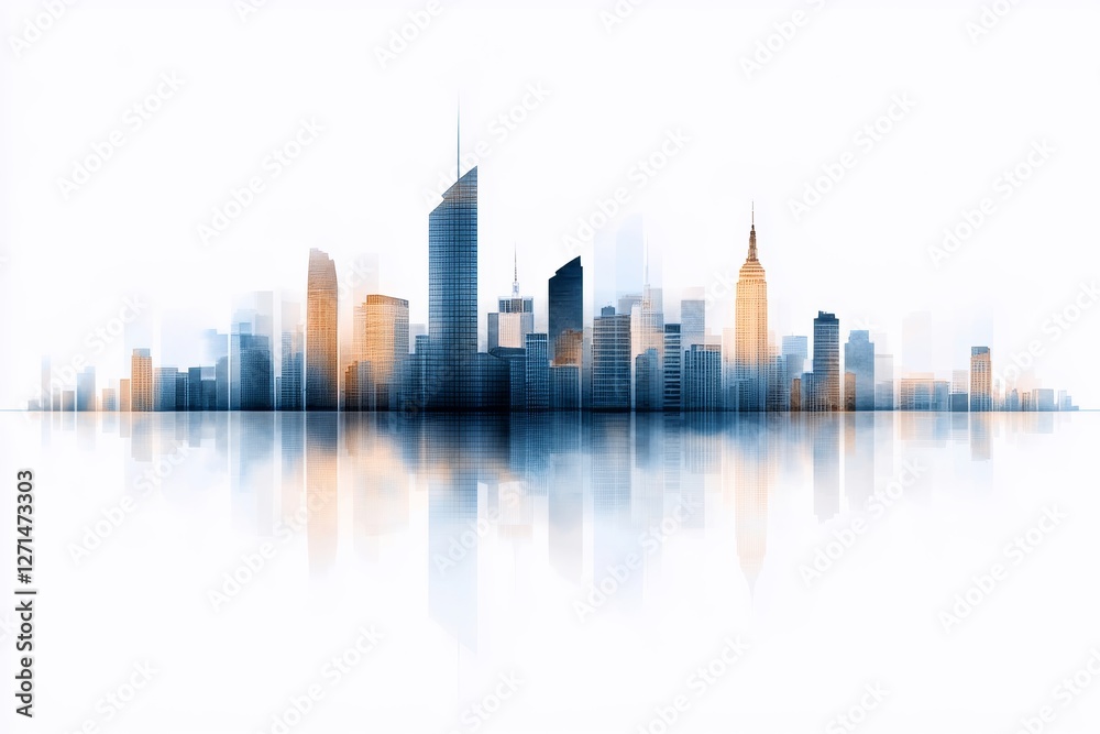 A city skyline. Generative AI A city skyline. Generative AI
