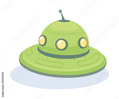 Extraterrestrial Alien Spaceship and Ufo Shuttle Vector Illustration