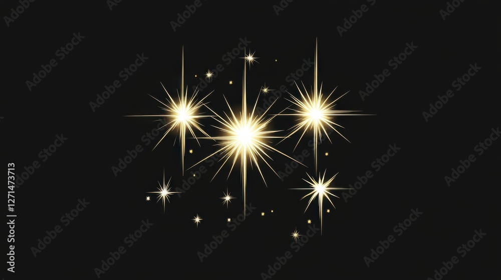 Fototapeta premium Glimmering Vector Star Icons: Ideal for Logo Design and Sparkling Clipart Collections