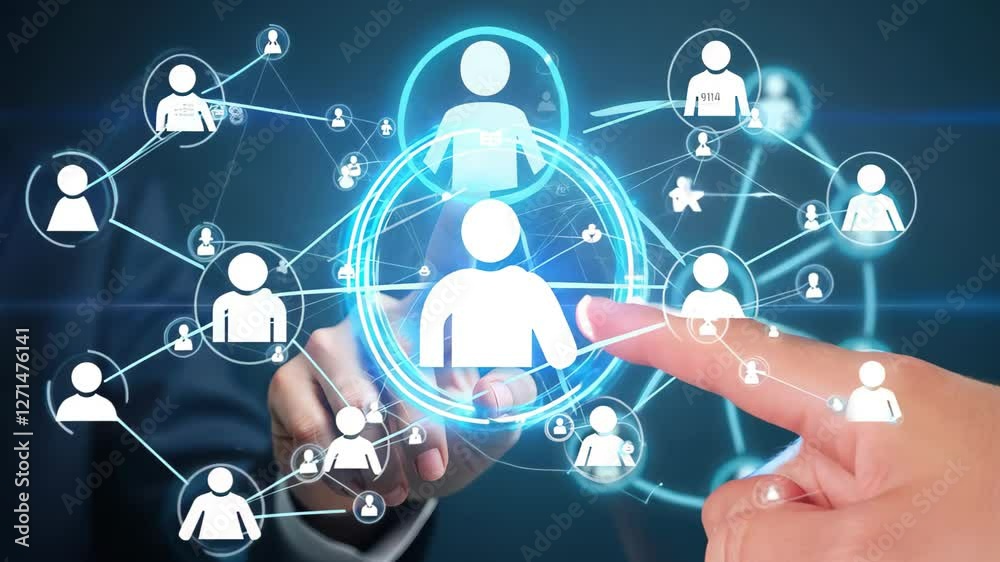 Digital Network Connection Concept with User Interface Elements Digital Network Connection Concept with User Interface Elements