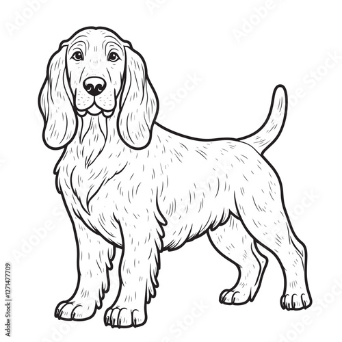 Dog line art vector on white background, Dog  icon.,  Dog vector and illustration on white background Ai Generated 