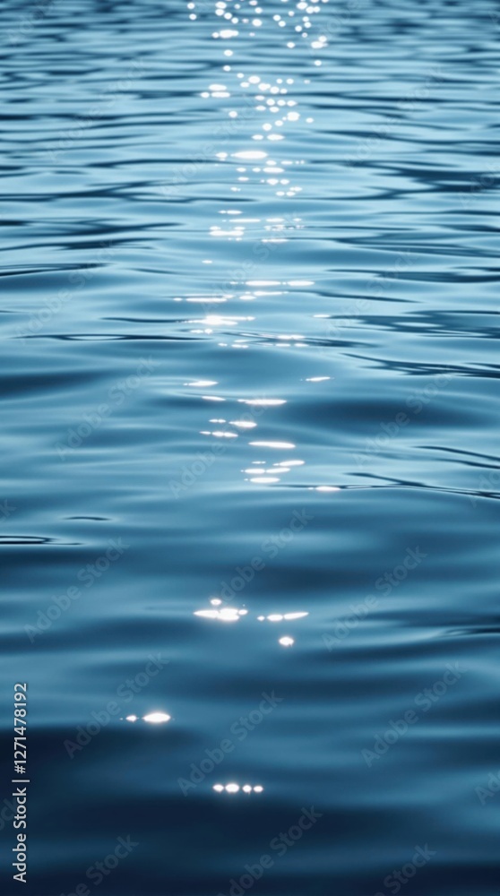 Calm and serene blue ocean water reflecting sunlight, symbolizing peace, tranquility, nature, deep sea, marine environment, and coastal beauty Calm and serene blue ocean water reflecting sunlight, symbolizing peace, tranquility, nature, deep sea, marine environment, and coastal beauty