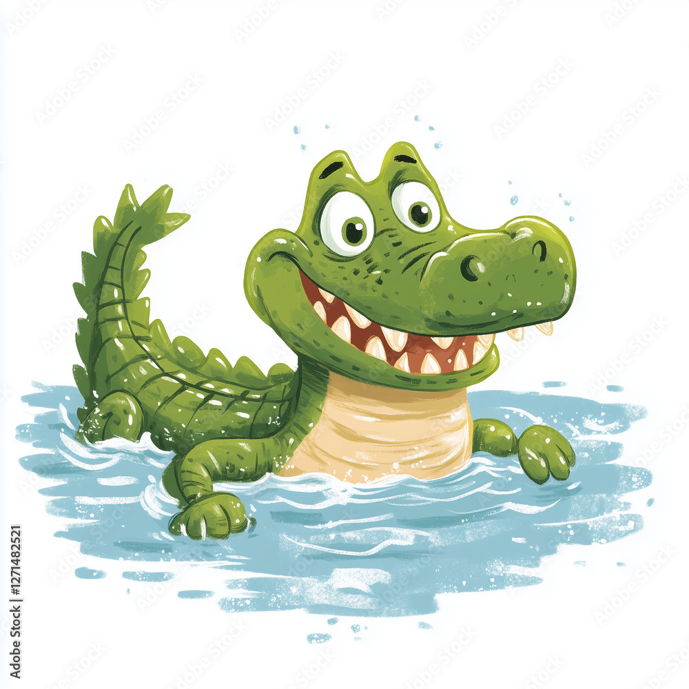 Fototapeta premium crocodile in the water Generative ai