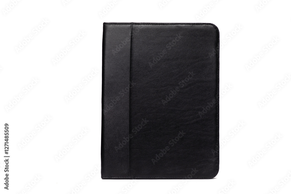 Stylish black leather portfolio case designed for modern professionals and students to organize documents efficiently Stylish black leather portfolio case designed for modern professionals and students to organize documents efficiently