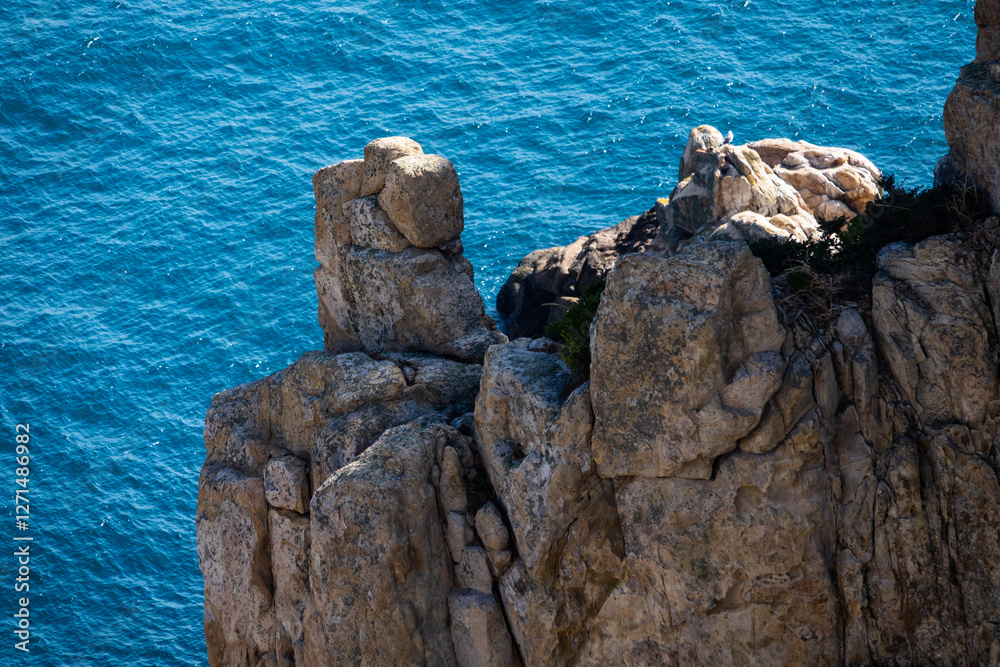 high-angle view of the cliffs at the seaside high-angle view of the cliffs at the seaside