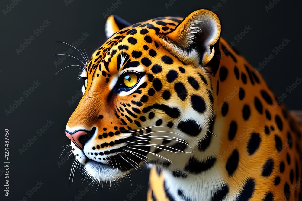 Obraz premium Close-up of a Stunning Leopard's Portrait, Detailed Fur and Eyes