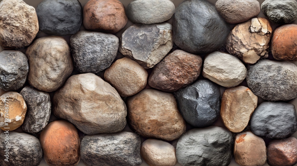 Smooth river rocks naturally arranged warm earthy tones. AI Generated Smooth river rocks naturally arranged warm earthy tones. AI Generated