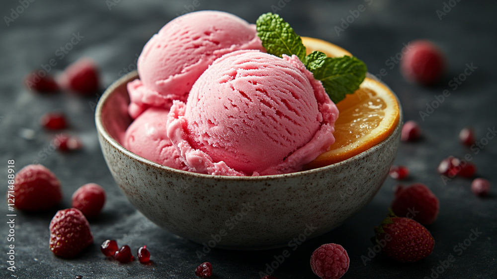 Berry pink ice cream. Berry pink ice cream.