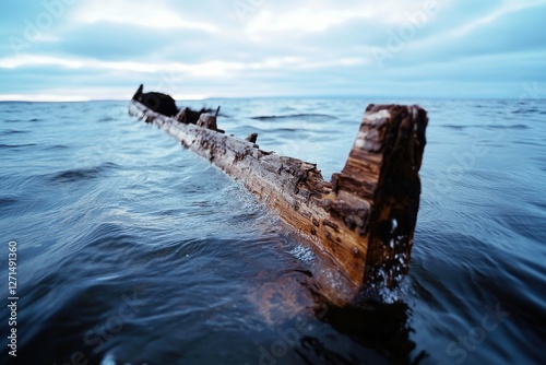 Wallpaper Mural As waves lap against the remains of an ancient boat, the scene evokes a sense of mystery and nostalgia, highlighting nature's power over human artifacts. Torontodigital.ca