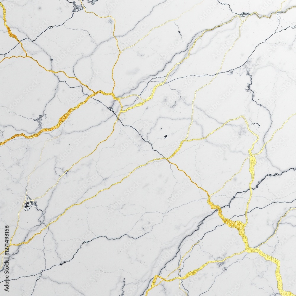Fototapeta premium Shimmering Elegance: Marble's Golden Embrace