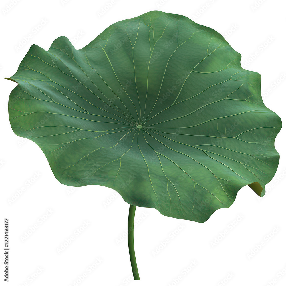 Fototapeta premium A fresh, green leaf lotus isolated on transparent background