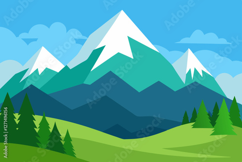 landscape with mountains