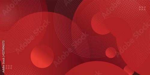 Abstract dark red geometric circle pattern gradient illustration background. 3d look and simple pattern. Cool design and luxury. Eps10 vector