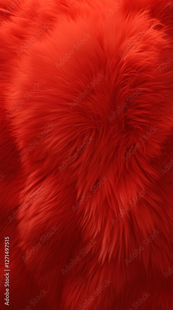 Fototapeta premium Vibrant red fur texture close-up