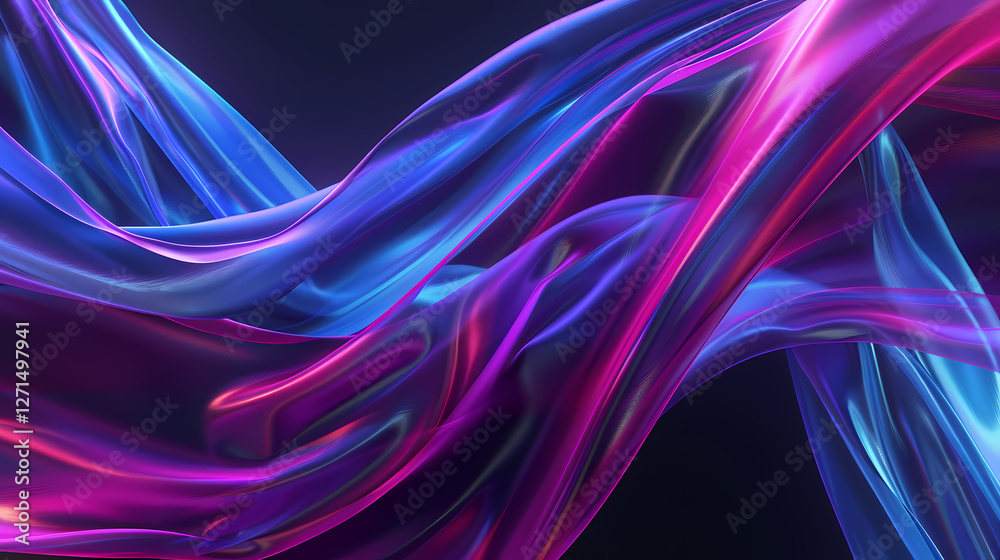 Colorful abstract ribbons blend beautifully in motion. Generative AI Colorful abstract ribbons blend beautifully in motion. Generative AI