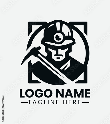 Miner Logo Design, Mining Company Logo, Gold Miner Logo