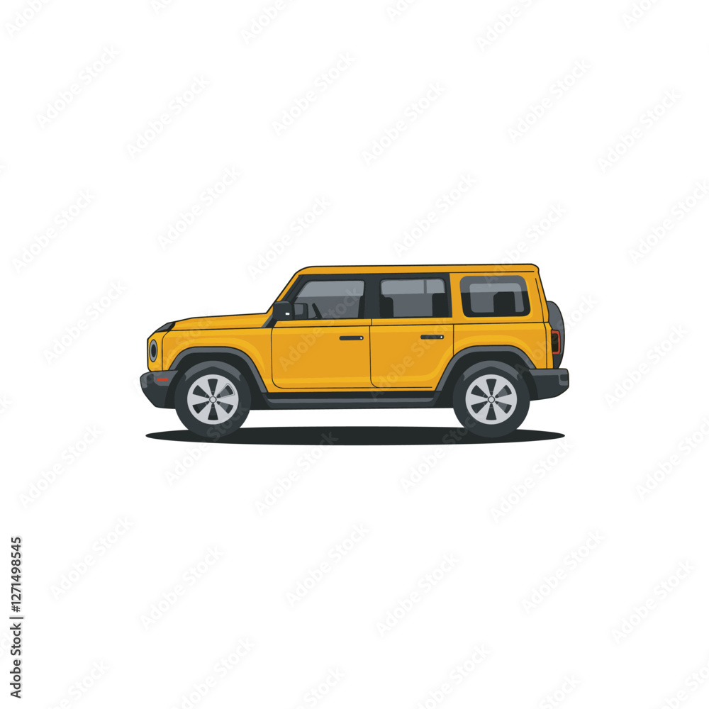 Simple Car Vector Icon Design. Yellow Colour Car Design. Simple Car Vector Icon Design. Yellow Colour Car Design.