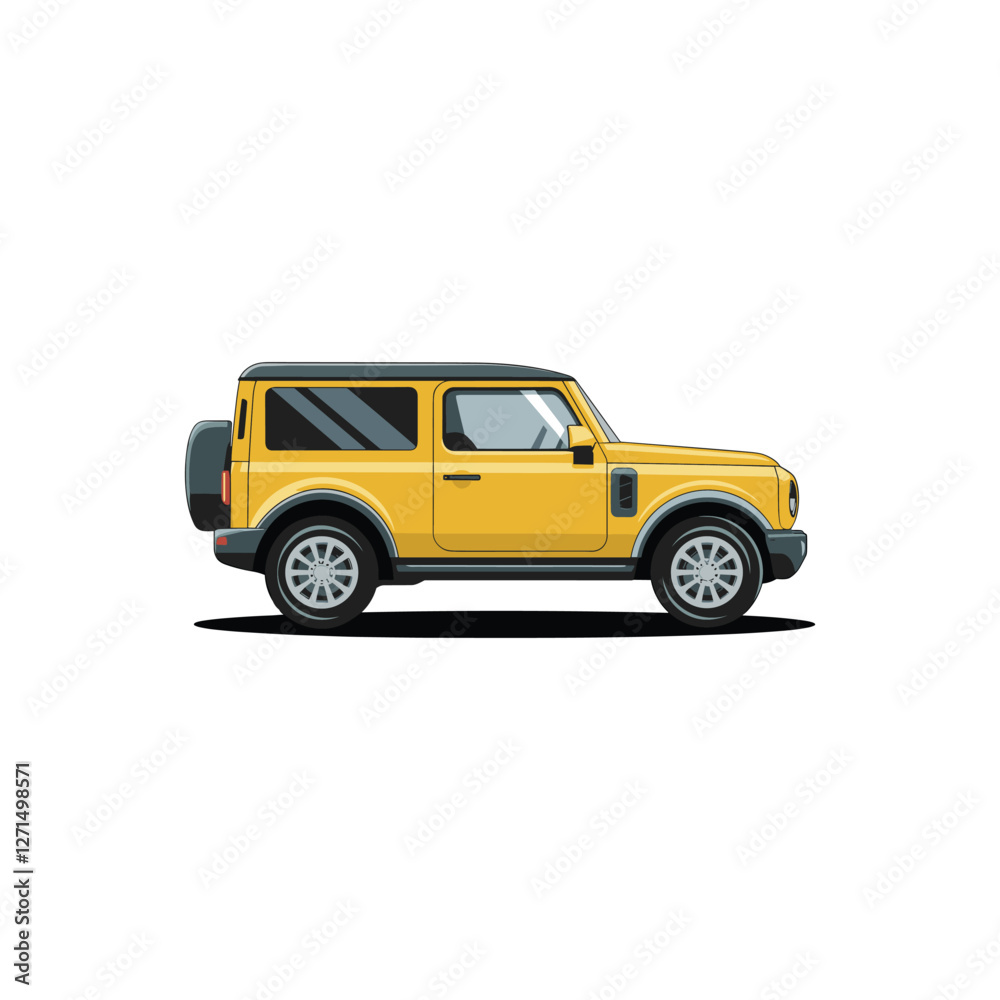 Simple Car Vector Icon Design. Yellow Colour Car Design. Simple Car Vector Icon Design. Yellow Colour Car Design.
