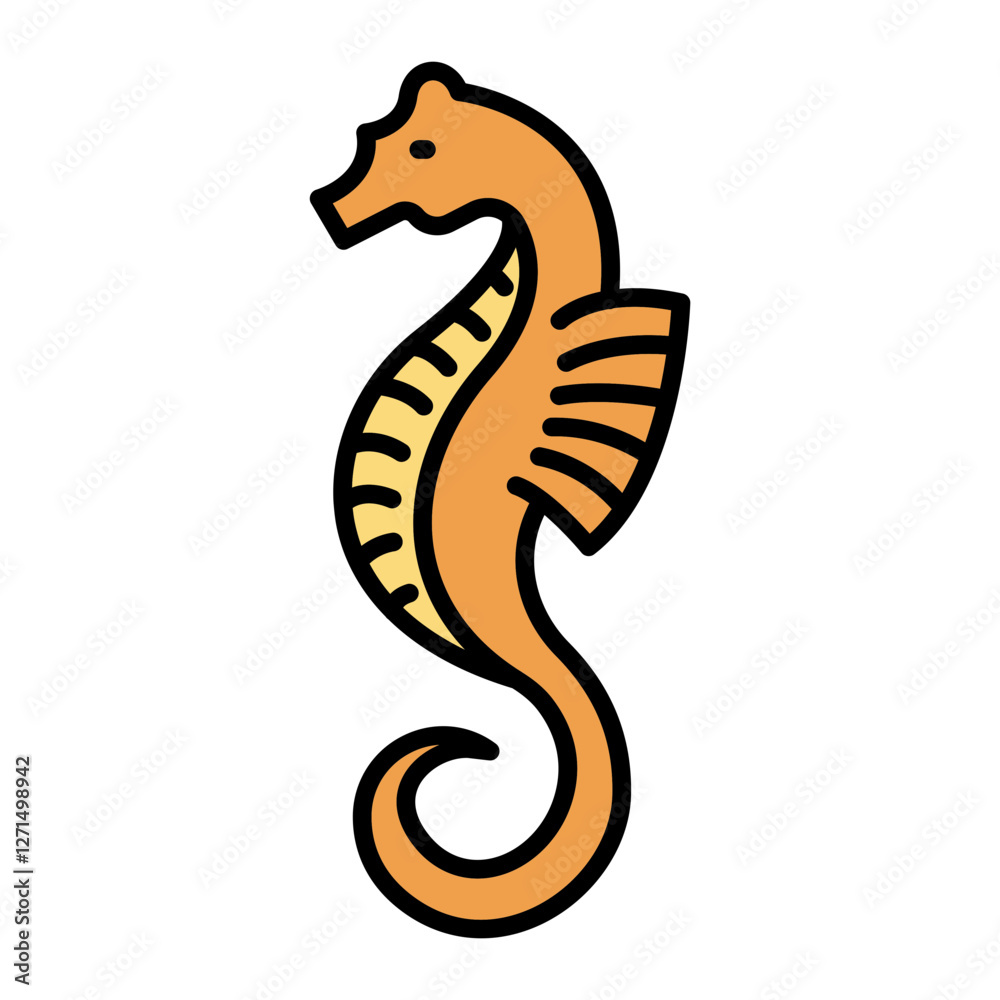 Fototapeta premium Sea horse lineal color