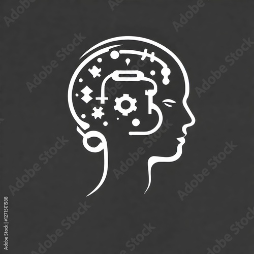 human head with gears