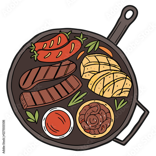 South African Braai Platter with Grilled Meats. Perfect for: South African food promotions, BBQ events, outdoor gatherings